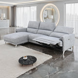 Brande Contemporary Power Reclining Sectional with Chaise & USB Ports - Left Chaise