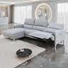 Brande Contemporary Power Reclining Sectional with Chaise & USB Ports - Left Chaise