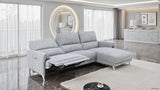 Brande Contemporary Power Reclining Sectional with Chaise & USB Ports - Chenille in Brown, Gray or Light Gray – Brown & Gray, view 14