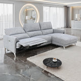 Brande Contemporary Power Reclining Sectional with Chaise & USB Ports - Right Chaise