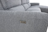 Brande Contemporary Power Reclining Sectional with Chaise & USB Ports - Chenille in Brown, Gray or Light Gray – Brown & Gray, view 17