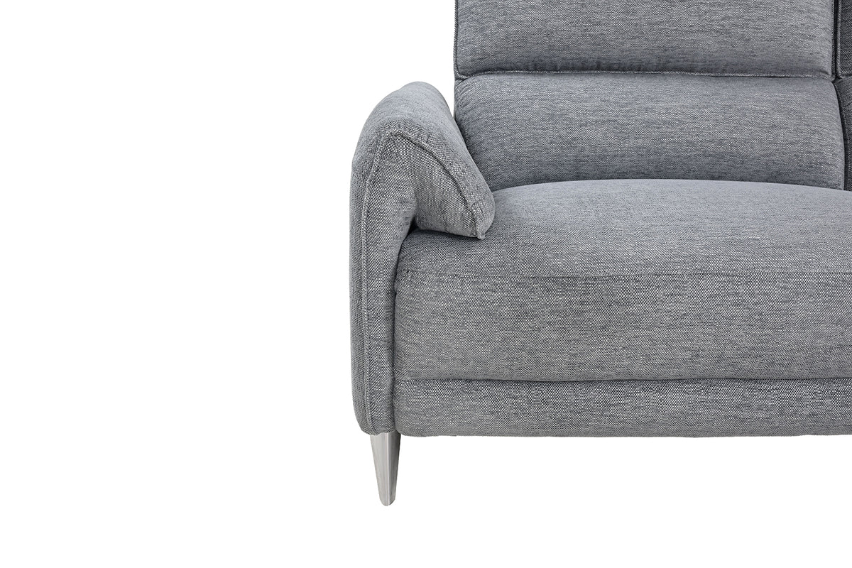 Brande Contemporary Power Reclining Sectional with Chaise & USB Ports - Chenille in Brown, Gray or Light Gray – Brown & Gray, view 18