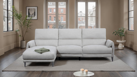 Brande Contemporary Power Reclining Sectional with Chaise & USB Ports - Chenille in Brown, Gray or Light Gray – Brown & Gray, view 20