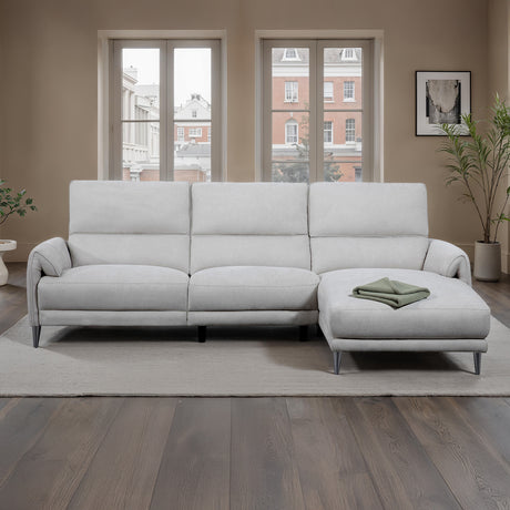 Brande Contemporary Power Reclining Sectional with Chaise & USB Ports - Right Chaise