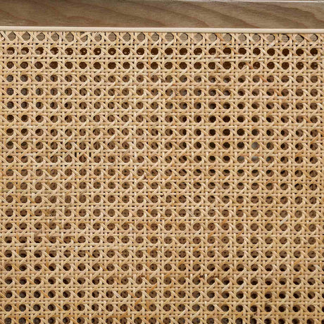 Alesund Mid-Century Modern Sofa, Loveseat & Accent Chair - Ash Wood Trim with Rattan Details in Beige – Beige & Natural, view 11