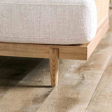 Alesund Mid-Century Modern Sofa, Loveseat & Accent Chair - Ash Wood Trim with Rattan Details in Beige – Beige & Natural, view 14
