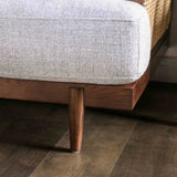 Alesund Mid-Century Modern Sofa, Loveseat & Accent Chair - Ash Wood Trim with Rattan Details in Beige – Beige & Natural, view 16