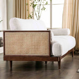 Alesund Mid-Century Modern Sofa, Loveseat & Accent Chair - Ash Wood Trim with Rattan Details in Beige – Beige & Natural, view 18