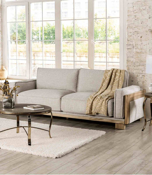 Harstad Contemporary Sofa, Loveseat & Chair - Ash Wood Trim with Reversible Pillow Back