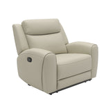 Jacobus Top Grain Leather Reclining Living Room Collection - Sofa, Loveseat, Recliner & Sectional – Beige & Gray, view 12