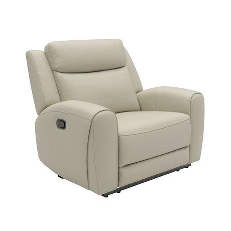 Jacobus Top Grain Leather Reclining Living Room Collection - Sofa, Loveseat, Recliner & Sectional – Beige & Gray, view 12