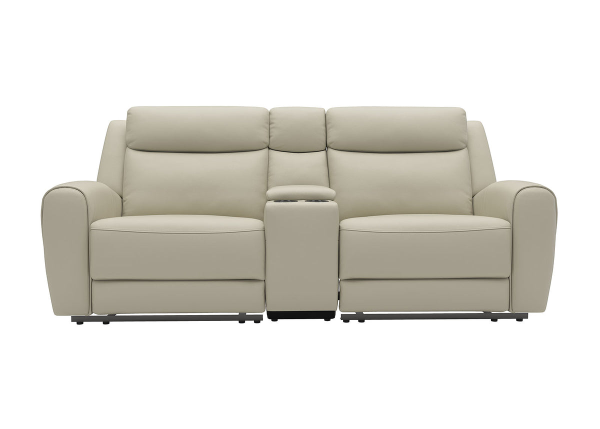 Jacobus Top Grain Leather Reclining Living Room Collection - Sofa, Loveseat, Recliner & Sectional – Beige & Gray, view 11