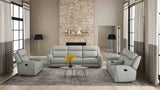 Jacobus Top Grain Leather Reclining Living Room Collection - Sofa, Loveseat, Recliner & Sectional – Beige & Gray, view 13