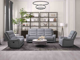 Matthias Reclining Sofa, Loveseat, Recliner & Sectional - Scroll Arm Gray Fabric, Transitional – Gray, view 8
