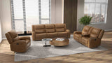 Leolinus Top Grain Leather Reclining Sectional, Sofa, Loveseat & Recliner - Contour Arms in Brown – Brown, view 5
