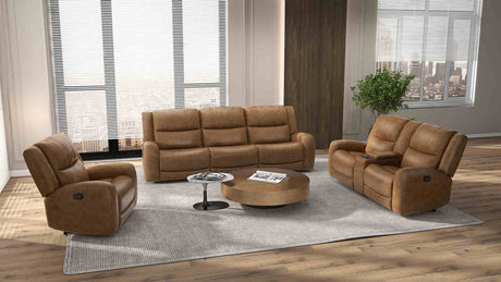 Leolinus Top Grain Leather Reclining Sectional, Sofa, Loveseat & Recliner - Contour Arms in Brown – Brown, view 5