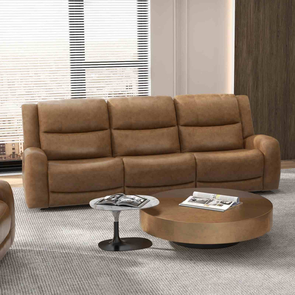 Leolinus Top Grain Leather Reclining Sectional, Sofa, Loveseat & Recliner - Reclining Sofa