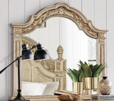 Traditional Carolina Gold Ornate King Bedroom Set with Intricate Carvings