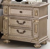 Traditional Carolina Gold Ornate King Bedroom Set with Intricate Carvings