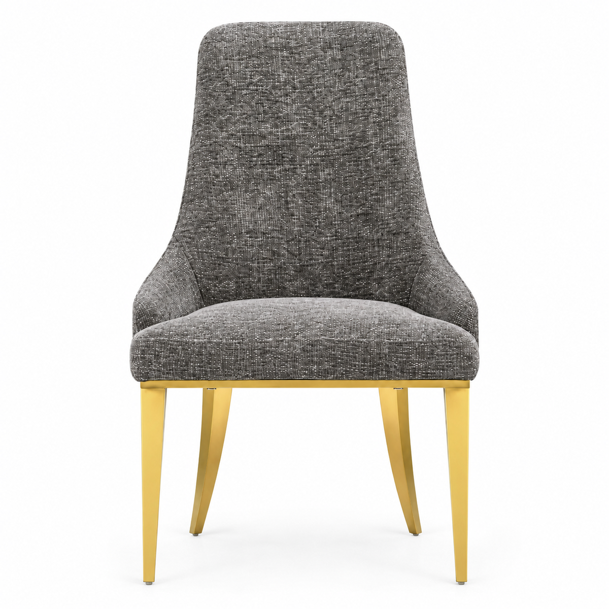 Stylus Black Fabric Dining Chair with Gold Metal Legs - Contemporary & Modern Seating