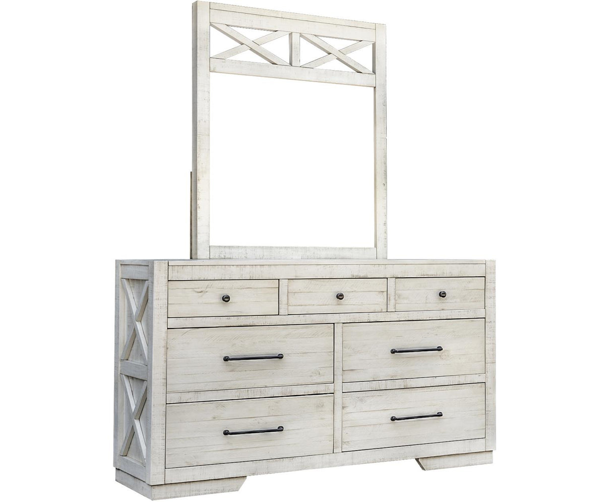 Crescent Biscuit Bedroom Set with Bed, Dresser, Mirror & Chest Options
