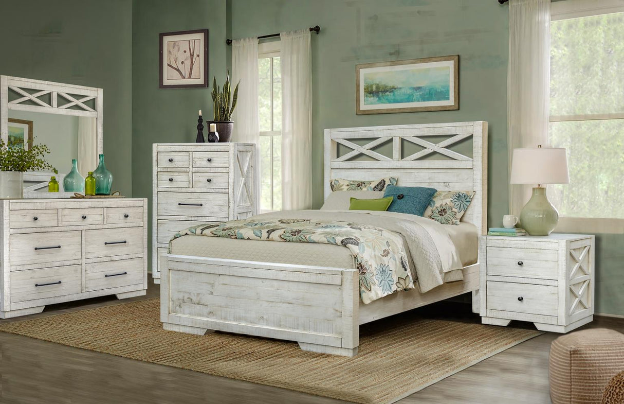 Crescent Biscuit Bedroom Set with Bed, Dresser, Mirror & Chest Options