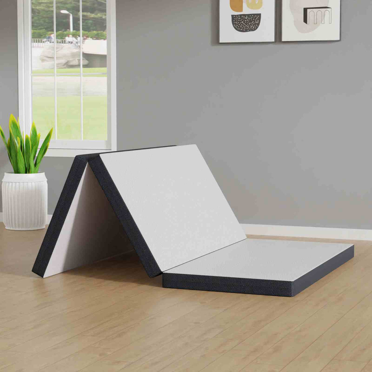 Hollyhock Tri-Fold Memory Foam Mattress Topper - 3"