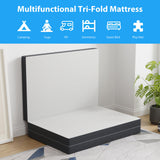 Hollyhock Tri-Fold Memory Foam Mattress Topper - 3" or 4" Plush, CertiPUR-US Certified, Twin to Queen – White & Gray, view 13