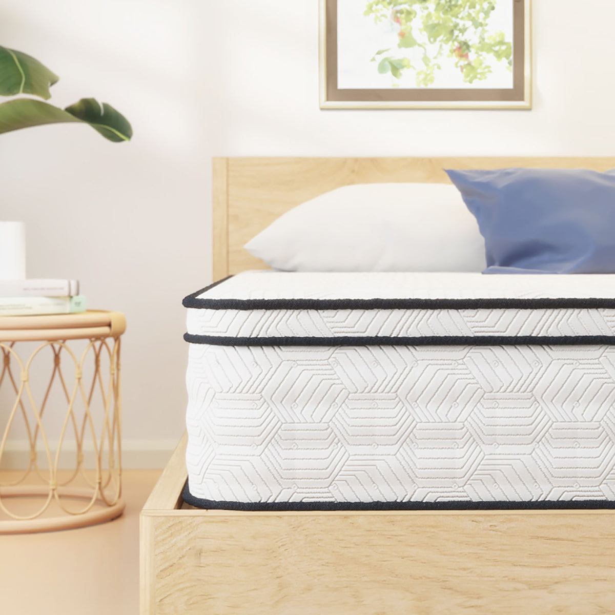 Salvia 12" Euro Top Memory Foam Mattress - Medium Firm, Roll-in-a-Box – White, view 2