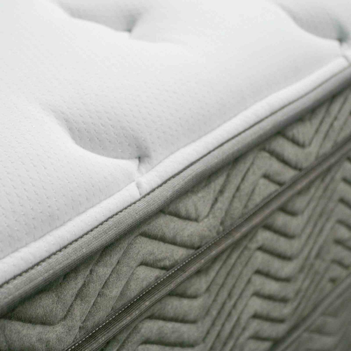 Afton 12" Euro Box Top Pocket Coil Mattress - Medium Plush with Foam-Encased Edge Support – White & Gray, view 3