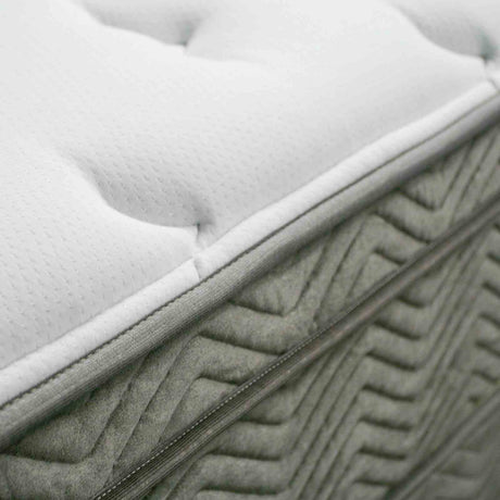 Afton 12" Euro Box Top Pocket Coil Mattress - Medium Plush with Foam-Encased Edge Support – White & Gray, view 3
