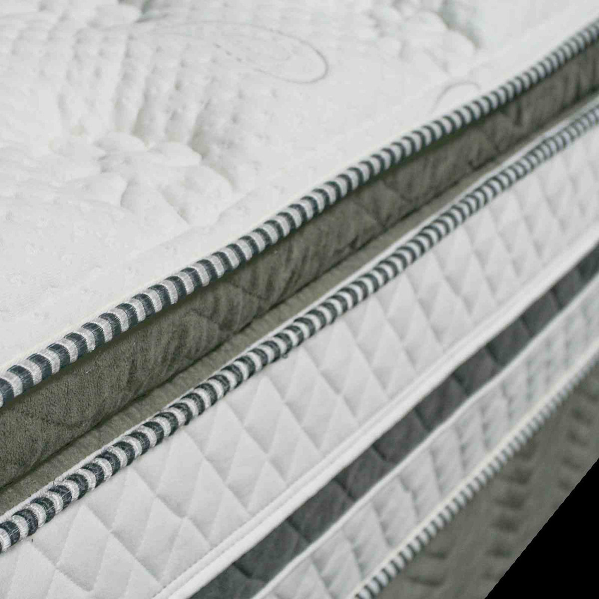 Siddalee 16" Euro Pillow Top Hybrid Mattress - Individually Wrapped Pocket Coils – White & Gray, view 3
