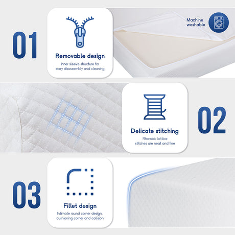 Artemisia Plush Memory Foam Mattress in a Box - 6", 8", 10" or 12", CertiPUR-US Certified – White, view 12