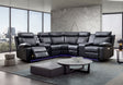 Dona leather power reclining sectional with speakers and LED lights