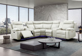 Detail view of integrated Bluetooth speakers on sectional console