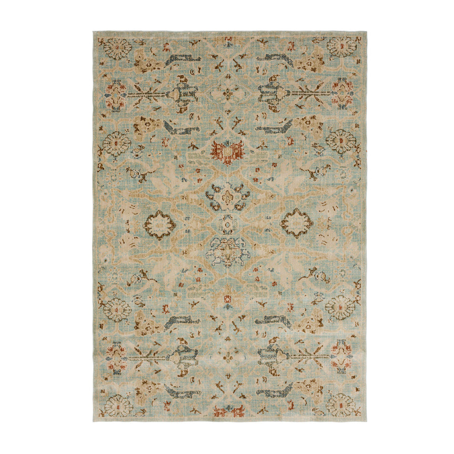 Karastan Alhambra Darro Blue Traditional Area Rug - Machine Woven Polyester, Made in Turkey