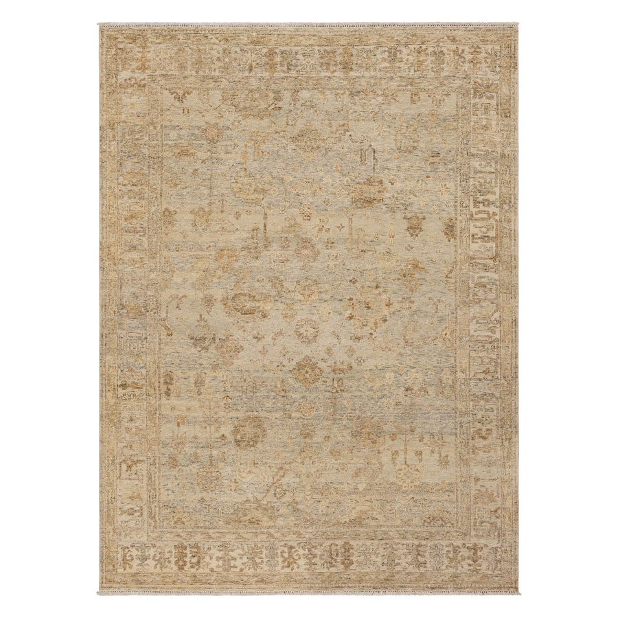 Karastan Sundar Dayalu Silver Area Rug - Hand Knotted Wool, Made in India