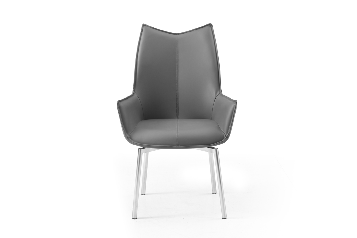 9422 Extendable Grey Ceramic Dining Table & 1218 Swivel Chairs