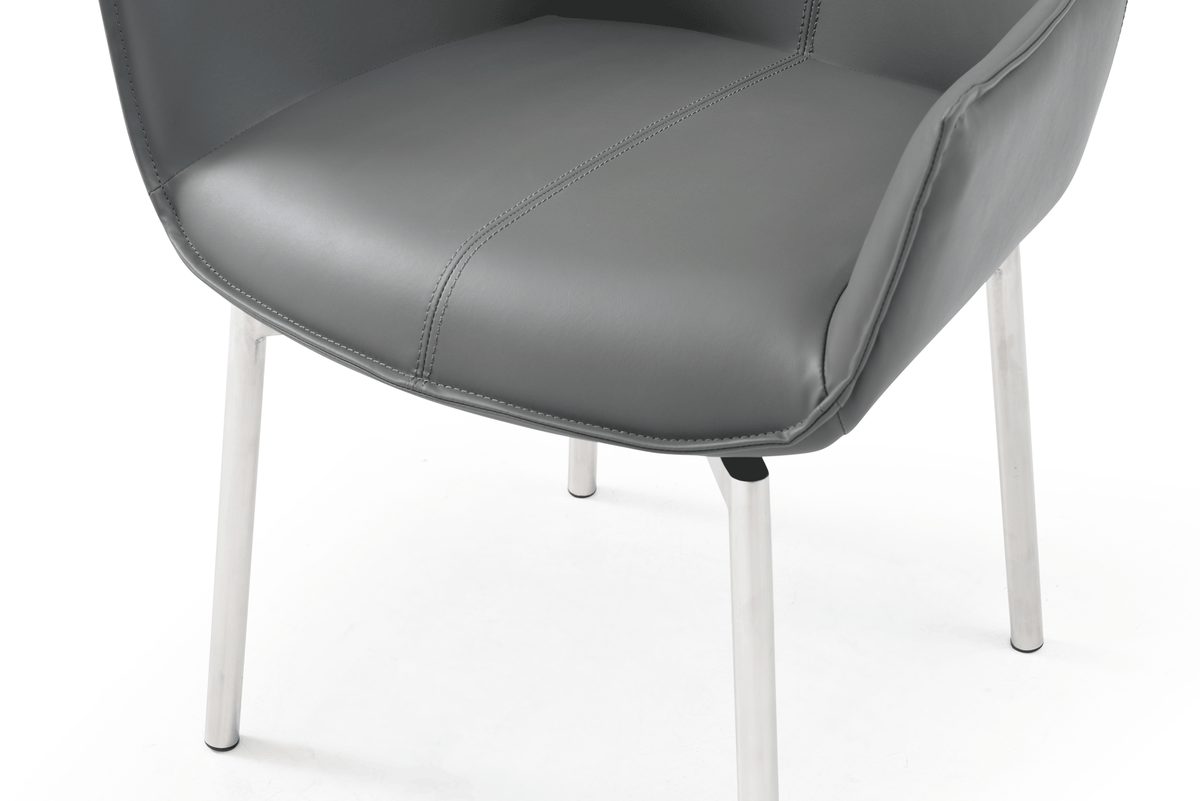 9422 Extendable Grey Ceramic Dining Table & 1218 Swivel Chairs