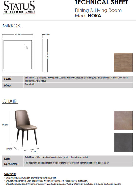 Nora Italian Dining Collection by Status