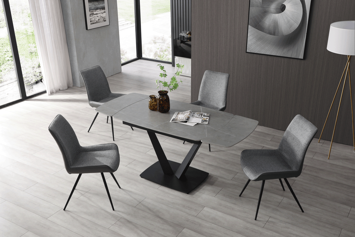 109 Extendable Ceramic Top Dining Table & Chair Sets