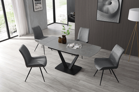 109 Extendable Ceramic Top Dining Table & Chair Sets