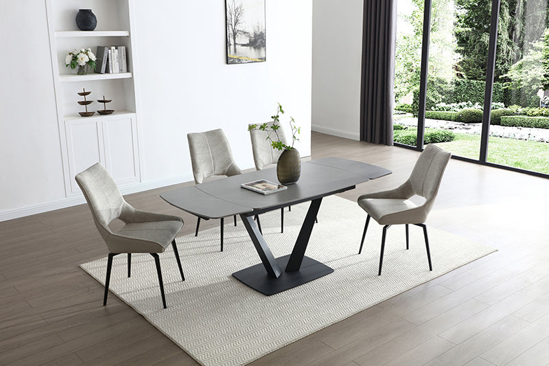 109 Extendable Ceramic Top Dining Table & Chair Sets
