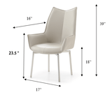 9113 Extendable White Ceramic Top Dining Table & 1218 Swivel Chair Sets