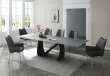9087 Extendable Ceramic Top Dining Table & Swivel Chair Sets