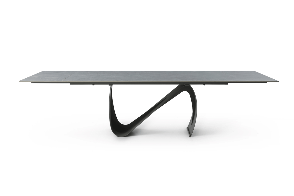 9087 Extendable Ceramic Top Dining Table & Swivel Chair Sets
