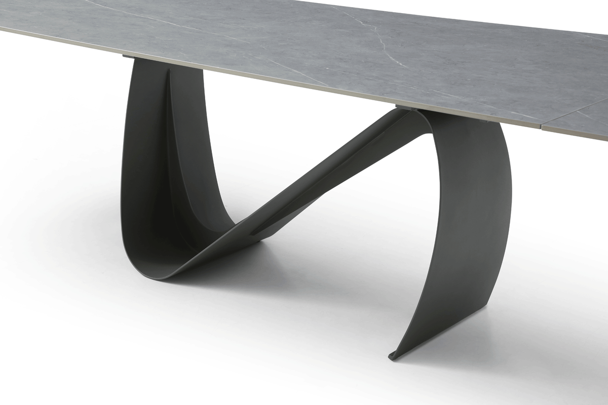 9087 Extendable Ceramic Top Dining Table & Swivel Chair Sets