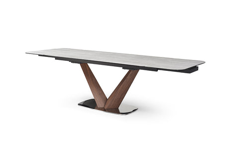 9188 Extendable Ceramic Top Dining Table & Swivel Chair Sets
