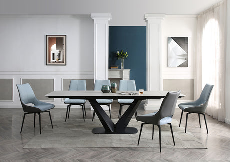 9189 Extendable Ceramic Top Dining Table & Chair Sets