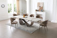 9305 Extendable Marble-Look Ceramic Dining Table & 1442 Chair Set